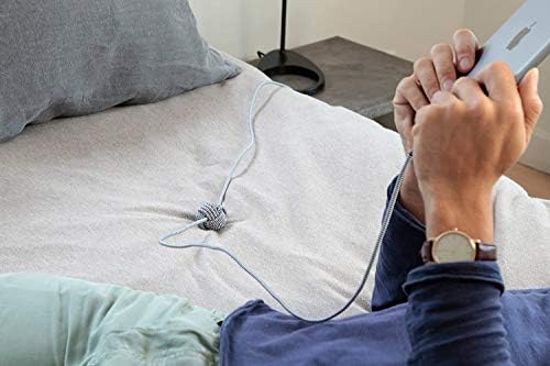 Native Union Night Cable – 10 ft MFi Certified Lightning to USB-A Charger with Weighted Knot Design for Enhanced Stability – Ultra-Durable & Stylish Zebra Pattern for i Phone 14, 13 & Earlier Models – Elevate Your Charging Experience with Superior Length & Strength