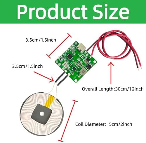 20 W Max QI Wireless Charger PCBA Module Coil – DIY Fast Charging Circuit Board with Type-C Port, Advanced Overheating Protection for Custom Car and Furniture Modifications – Ultimate Compatibility and Speed Enhancement