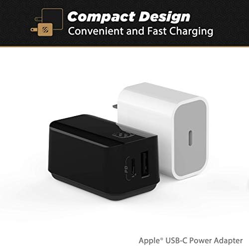 Scosche HPDC20-SP 20 W USB-C Fast Charger Mini Cube Wall Adapter – Ultra-Portable Power Delivery 3.0 for Swift Device Charging, 4 X Faster Charge Speed, Sleek Black Design for Enhanced Compatibility and Efficiency