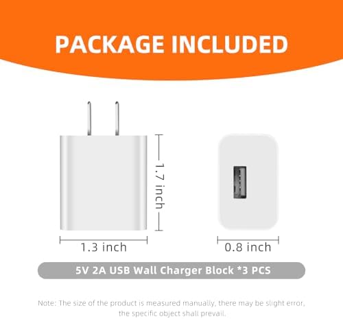 Ultimate 3-Pack USB Wall Charger Block – Universal 5 V 2 A Power Adapter for i Phone, i Pad, Samsung, and More – Compact, Durable Multi-Device Charging Hub for Effortless Home, Office, and Travel Use – Efficient Solution for All Your Electronic Devices