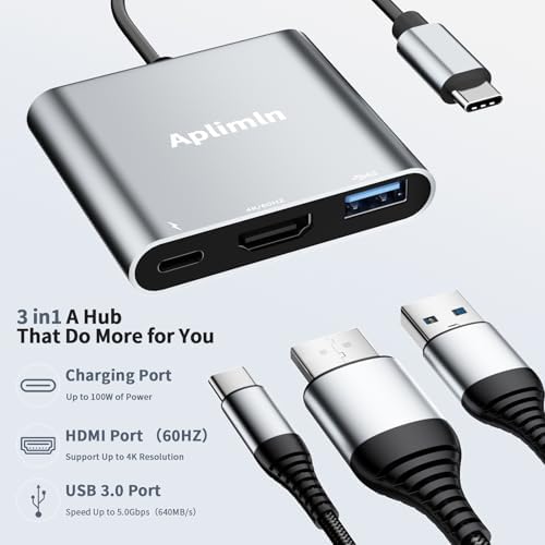 Transform Your Viewing Experience with Our 4 K USB C to HDMI Adapter – Multiport AV Converter for Mac Book Pro/Air, i Pad, i Phone 15/16 & More! Enjoy Stunning 4 K@60 Hz Clarity with Built-In USB-A 3.0 Hub and 100 W Power Delivery for Quick Charging! Ideal for Streaming, Gaming, and Professional Presentations! Effortless Plug-and-Play Setup for Instant Connectivity – Perfect for Home, Office, or On-the-Go! Elevate Your Device Connectivity with this Durable, Compact Adapter, Compatible with TVs and Monitors for Maximum Versatility! Unleash High-Definition Visuals and Seamless Performance Today!