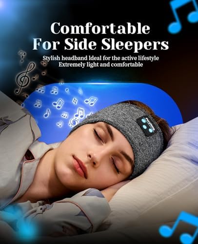 Ergonomic Bluetooth Sleep Headphones: Wireless Sports Headband with Hi-Fi Stereo Sound for Ultimate ASMR Relaxation – Lightweight, Cozy Audio Solution for Men and Women, Perfect for Meditation and Restful Sleep