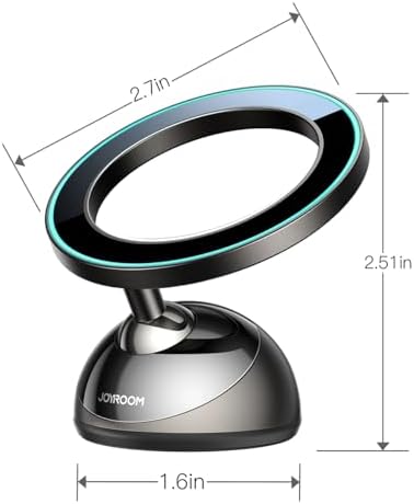 JOYROOM Mag Safe Car Mount – Ultra-Durable All-Metal Magnetic Phone Holder for i Phone 13/14/15/16 – 360° Rotatable Dashboard & Windshield Mount for Safe, Hands-Free Navigation and Calls