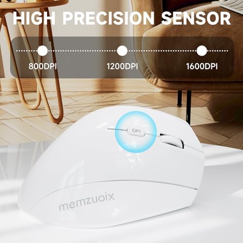 Elevate Your Comfort and Style with the memzuoix Purple Ergonomic Wireless Mouse – Right-Handed Vertical Design for Natural Wrist Posture, Adjustable DPI of 800/1200/1600, Perfect for PCs, Laptops, and Desktops – Experience Lag-Free 2.4 G Connectivity and Enhanced Productivity!