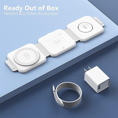 Ultimate Travel Charger for Samsung Devices – 3-in-1 Wireless Charging Station with Foldable Design for Fast Charging Galaxy S Series, Galaxy Watch & Galaxy Buds – Enhanced Portability and Intelligent Safety Features