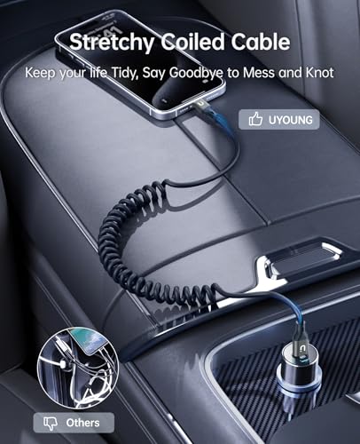 USBC to USBC Cable for Car, 3FT Coiled USB Type C Charge Cable Fast Charging, 2Pack Short USB-C Cable Compatible with iPhone 16/15/Samsung Galaxy S20 S10 S9 S8 Plus Note 10 9 8 and More USB C Devices – Enhanced Compatibility and Speed