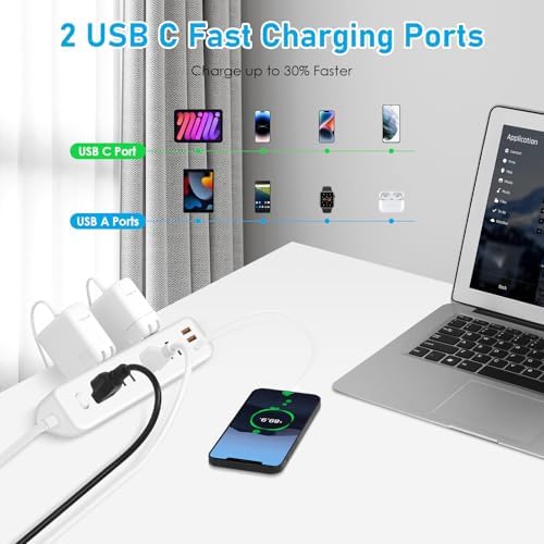 Cruise Ship Power Solutions: 30 W USB C Travel Power Strip with 5 Ft Flat Extension Cord, 4 Outlets & 3 USB Ports (2 USB-C) – Compact, Lightweight Design for Seamless Charging on Cruises and Beyond