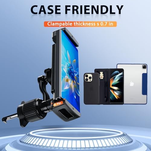 Universal 360-Degree Rotatable Car Phone Holder – Air Vent Mount for i Phone, Android & Tablets (4.7-12.9”) – Enhanced Stability & Hands-Free Convenience for Safe Driving & Navigation – Sleek Design for Optimal Compatibility