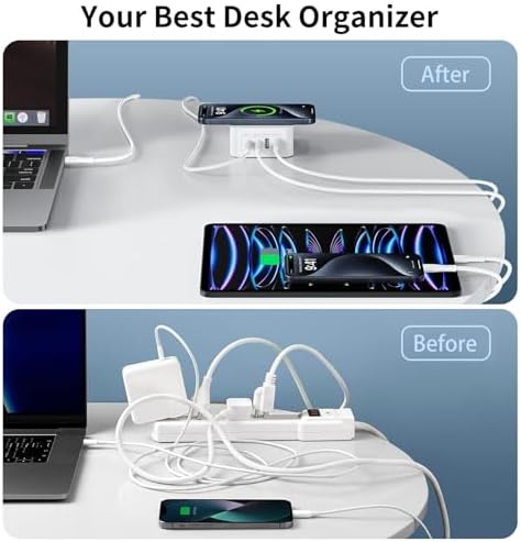 Advanced Multi-Port USB Charging Station with 60 W Fast Charging and 15 W Wireless Pad – Dual PD USB-C and QC USB-A Ports for Efficient Power Delivery to Samsung S25, i Phone 16 Pro Max, and More – Compact Design for Home, Office, and Travel Use – Streamline Your Charging Experience with Enhanced Compatibility and Speed