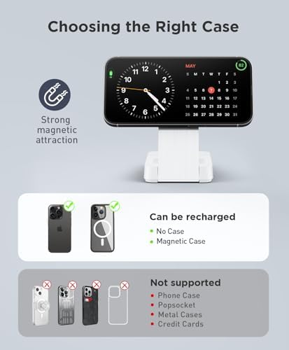 Magnetic 3-in-1 Wireless Charging Station for i Phone 12-16, Apple Watch & Air Pods – Portable Foldable Charger with Fast Charging, Space-Saving Design, and Smart Safety Features for Home, Office, and Travel – Perfect Gift for Tech Lovers