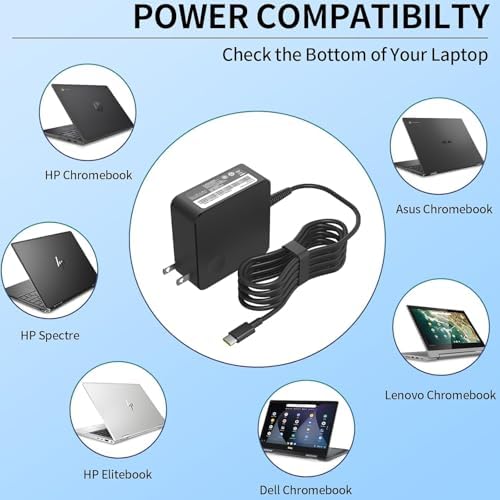 Premium 65 W USB-C Power Adapter for Lenovo Think Pad & Chromebook – Ultra-Fast Charging with Advanced Safety Mechanisms – Versatile Compatibility for Yoga, Ideapad, and More Models – Durable, High-Performance Laptop Charger for Efficient Device Management – Reliable Power Source Ensuring Optimal Functionality and Longevity