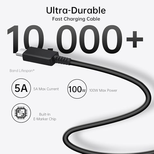 Experience Lightning-Fast Charging with the 45 W Samsung USB-C Power Duo – Optimized for Galaxy S24, S23, S22, Note 20/10+ | Includes 6 FT High-Quality Cable | Compact, Travel-Ready Design | Advanced Overheat Protection for Safe, Reliable Power