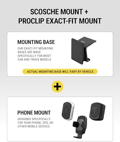 Scosche Heavy Duty Magnetic Phone and Tablet Mount for Cars – Ultra Strong Mag Safe Holder with AMPS Compatibility for Pro Clip Mount Bases – Secure, Sleek, and Effortless Device Access for Safe Driving