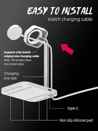 Advanced 2-in-1 Charging Station for i Watch & i Phone – Fast Charging Dock for i Phone 16/15/14/13/12/11/X/8, i Watch Series Ultra/10/9/8/7/6/SE/5/4/3/2/1, and Air Pods 2/3/4 – Elegant White Design for Optimal Device Organization and Speed Boost