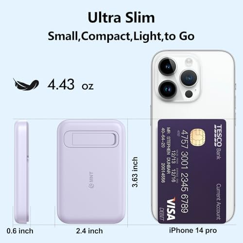 Ultimate Portable Power Bank for Apple Watch & i Phone – 5200 m Ah Magnetic Wireless Charger with Built-in Cable, Slim Travel Battery Pack for Apple Watch Series 9/Ultra2/8/7/6/SE/5 & i Phone Models 14/13/12/11/XR/8/7/6 s – Fast Charging for Active Lifestyles