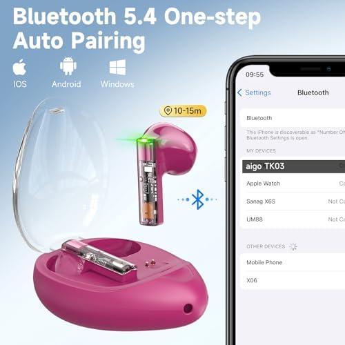 Discover the aigo True Wireless Earbuds: Cutting-Edge Bluetooth 5.4 Headphones with Touch Controls, Water-Resistant Design, and Dual-Microphone Clarity – Vibrant Super Shine Yellow with Convenient Neck Lanyard for Effortless On-the-Go Listening and Enhanced Audio Quality.