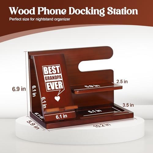 Gifts for Men Him Husband, Stocking Stuffers for Man Him, Christmas Mens Gift, Wood Phone Docking Station, Groomsmen Gift, Anniversary Fathers Day Birthday Gifts for Man Husband Boyfriend – Enhanced Compatibility and Speed