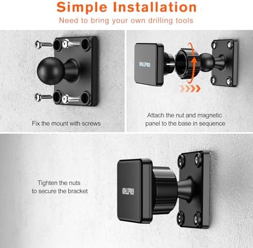 OHLPRO 360° Rotatable Magnetic Tablet Wall Mount Holder – Versatile i Pad Stand with Dual Metal Plates for Secure and Flexible Use on Walls, Boats, and Cabinets – Ultimate Stability and Convenience for Home and Office