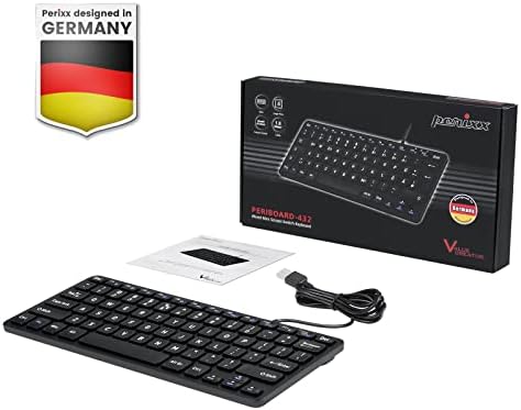 Perixx PERIBOARD-332 Compact Mini USB Keyboard – Sleek White Backlit QWERTY Spanish Layout with Silent X-Type Scissor Keys for Enhanced Typing Comfort – Perfect for Limited Desk Spaces and Effortless Plug-and-Play Setup