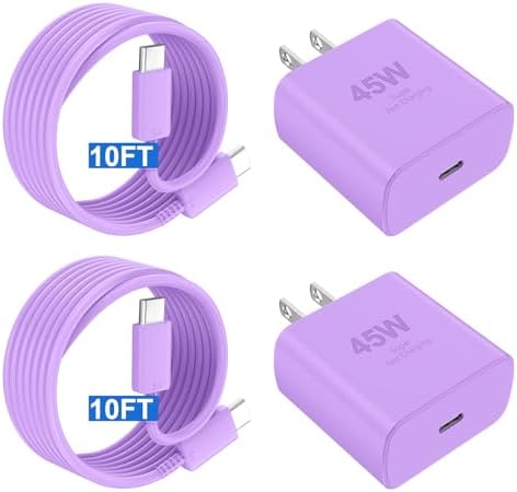 45 W USB-C Super Fast Charger for i Phone 16 & Galaxy Devices – Includes 6.6 FT Type-C Cable for Flexible Power Solutions – Compact & Portable Design for On-the-Go Charging – Advanced Safety Features for Device Protection – Ideal for Rapid Power Demands and Enhanced Device Longevity