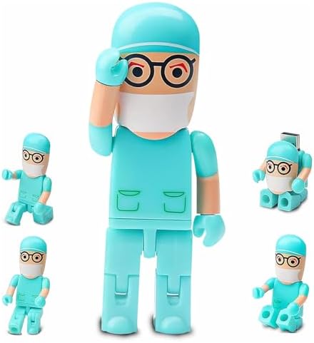 Charming Cartoon Nurse 64 GB USB Flash Drive – Adorable Pink Thumb Drive for Effortless Data Storage, USB 2.0 Compatible Memory Stick for Professionals and Students Alike