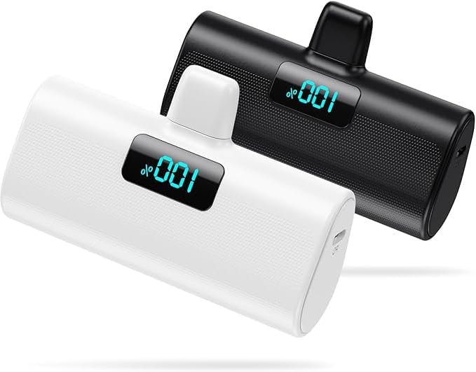 Dual Pack Mini Portable i Phone Charger 5200 m Ah – Ultra-Compact 20 W PD Fast Charging Power Bank for i Phone 14, 13, 12, 11, X, 8, 7, 6 Series – Perfect Travel Companion for Quick Device Recharges and Enhanced Compatibility