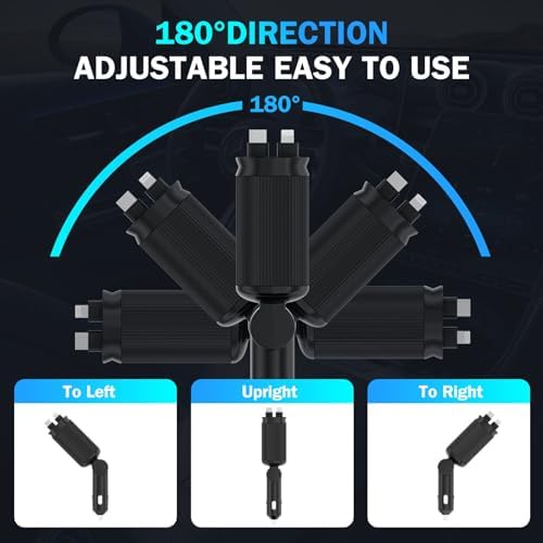 Starlight Enhanced 66 W USB-C Fast Car Charger – 4-in-1 Retractable Adapter with Dual USB Ports for i Phone 16/15/14/13/12/11 & Android Devices – Ultimate Convenience for On-the-Go Charging in Sleek Black Finish