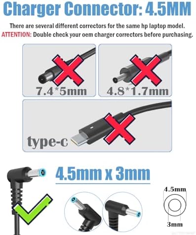 45 W HP Laptop Power Adapter Charger – Fast Charging Compatibility for Pavilion and Stream Series – Reliable 19.5 V 2.31 A AC Adapter with Blue Tip – Perfect for 11, 13, 14 & 15-inch Notebooks – Enhanced Performance and Safety Features – Ideal Replacement for 741727-001 and More – 12-Month Satisfaction Guarantee – Ensure Your Device Stays Powered and Ready!