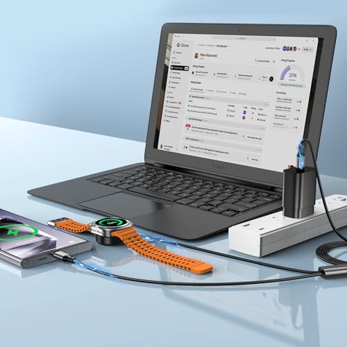 Revolutionize Your Charging Routine with the 25 W Dual USB-C Fast Charger for Samsung Galaxy Devices – Effortlessly Powers Galaxy Watch Series 1-7, Galaxy S21-S25, and Buds – 3.9 ft Flexible Cable for Maximum Portability and Quick Efficiency