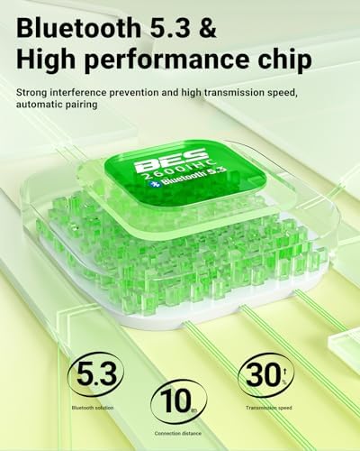 ACEFAST T9 True Wireless Bluetooth Earbuds – Advanced 5.3 Connectivity with Enhanced ENC Noise Cancellation for Optimal Sound Experience, 30-Hour Battery Life, and IPX4 Waterproof Design – Elegant White Finish with Integrated Microphone and LED Battery Display for Effortless Calls and Music Enjoyment Anywhere