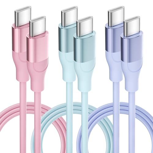 SGIN 3-Pack USB C Charger Cables – 6 FT Fast Charging Cables, 60 W Power Delivery for i Phone 15/15 Pro, Mac Book Pro, i Pad & Samsung Galaxy S23 – Durable, Flexible Design for Home, Office, and Travel Use, Enhanced Data Transfer & Compatibility