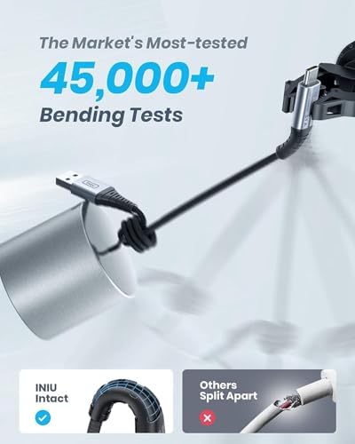 Experience the Ultimate Charging Convenience with INIU’s 5-Pack USB-C Fast Charging Cables – 1.6 FT, 3.3 FT (2), and 6.6 FT (2) for Versatile Use – High-Speed 3.1 A Type C Charger Cords Compatible with i Phone 16, 15, Samsung Galaxy S21, S20, S10, A14, Note 10, LG Pixel 9 & 8 – Durable Nylon Design for Long-Lasting Performance and Tangle-Free Operation – Perfect for Home, Office, and On-the-Go Charging Solutions