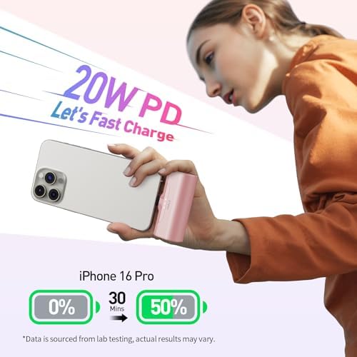 Ultra-Compact i WALK 4,500 m Ah Portable Charger for i Phone 16/15 & Samsung Galaxy S25/S24/S23 – Fast 20 W Power Bank with USB-C Connectivity for Seamless On-the-Go Charging – Lightweight Travel Essential for All Smartphones