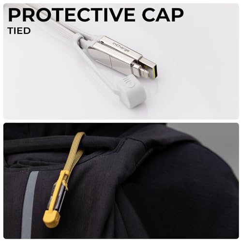 Revolutionize Your Charging Experience with the Rolling Square in Charge XL 30 cm USB C Charger Cable – 6-in-1 Universal Solution for Lightning and USB Devices, Fast 100 W Output, Sleek Glacier White Design for Maximum Portability and Compatibility