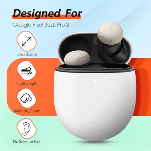Upgrade Your Audio with Comfort-Focused Memory Foam Ear Tips for Google Pixel Buds Pro 2 – Anti-Slip Design for Secure Fit, Enhanced Noise Isolation, and Perfect Charging Case Compatibility – 3 Sizes (S/M/L) in Sleek Black for Ultimate Ear Comfort and Unmatched Listening Experience