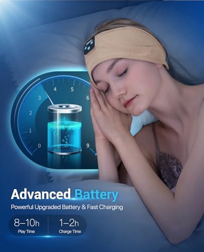 Transform Your Sleep and Workouts with Voerou Bluetooth Sleep Headband Headphones – Comfort-Driven Design, Superior HD Sound, Perfect for Insomnia Relief, Yoga, and Travel, Adjustable Fit with Long-Lasting Battery Life for Seamless Audio Enjoyment
