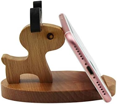 Whimsical Dog-Themed Wooden Phone Stand – Charming Desk Accessory for Mobile Devices, Perfect Gift for Pet Enthusiasts, Stylish and Functional Home Office Decor with Stable Anti-Slip Base for Enhanced Productivity and Optimal Viewing Experience