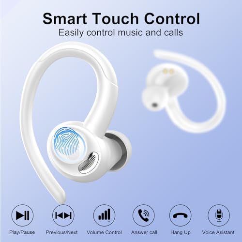 Elevate Your Audio Experience with VKROBAG Bluetooth 5.3 Sports Earbuds | CVC 8.0 Noise Cancellation for Crystal-Clear Sound | IP7 Waterproof Design Ensures Durability in Any Weather | 48-Hour Playback for All-Day Listening | Secure Over-Ear Hooks for Active Lifestyles | Immersive Enhanced Bass for Dynamic Sound Quality | Perfectly Engineered Wireless Earphones for Running, Workouts, and On-the-Go Use