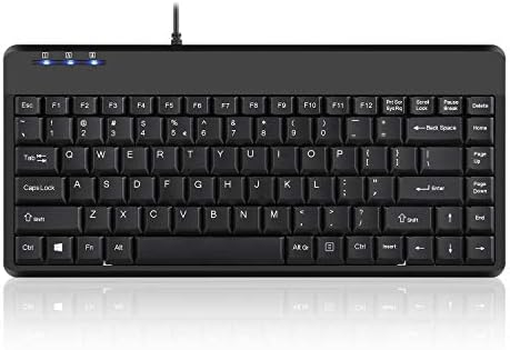 Compact Perixx PERIBOARD-409 H Wired USB Mini Keyboard with Dual USB Hubs – Effortless Typing Experience for Limited Spaces, Enhanced Compatibility, and Fast Connectivity