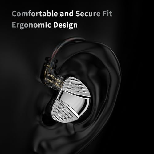 TRN V10 Pro High-Fidelity Wired Earbuds – Premium Dual Driver IEMs for Superior Audio Fidelity, Detachable Cable for Customization, Ergonomic Comfort for Extended Wear, Sleek Black Finish Ideal for Musicians, Audiophiles, and Video Conferencing