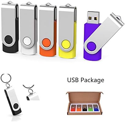 Colorful 5-Pack Aiibe 128 GB USB Flash Drives – High-Speed USB 2.0 Memory Sticks for Effortless File Transfers and Dynamic Data Storage Solutions in Black, Red, Yellow, White, and Purple