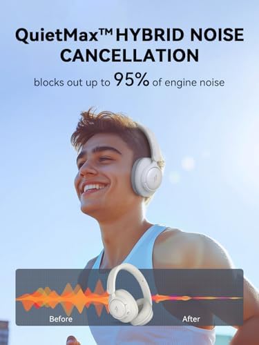 1 MORE Sono Flow SE HQ31 Wireless Bluetooth Headphones – Premium Over-Ear Design with Advanced Noise Cancellation, 90 Hours of Uninterrupted Playtime, and Hi-Res Audio Clarity for Gaming, Travel, and Work – Ergonomic Comfort in Sleek Black Finish with Superior LDAC Support