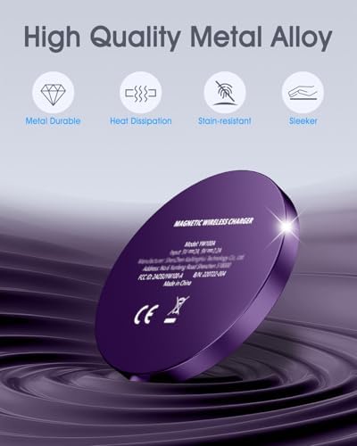 Magnetic Wireless Charger Duo for Apple Devices – 15 W Fast Charging Pad for i Phone 12-16 Pro Max, mini & Air Pods 2/3/4/Pro – Secure Magnetic Connection, Sleek Silver Finish for Modern Tech Aesthetics – Optimal Compatibility & Effortless Charging Experience