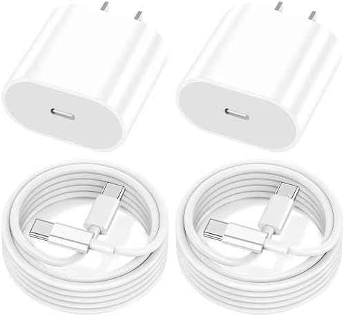 20 W USB-C Fast Charger Duo for i Pad Pro, Air & Mini – Rapid Dual Charging Solution with 6.6 ft Cables for Maximum Portability – Universal Compatibility for All i Pad Generations, Ideal for Travel and On-the-Go Power Needs
