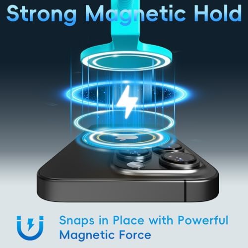 Portable Black Magnetic Phone Umbrella with Adjustable 360° Shade, Foldable Sun Protection & Built-in Ring Holder – i Phone 12-16 Compatible and More Devices, Magnetic Sticker for Quick Setup and Enhanced Functionality