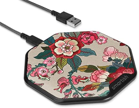 Smartish Charge Island 15 W Fast Wireless Charger – Qi-Certified Non-Slip Charging Pad for i Phone, Samsung Galaxy & Air Pods Pro – Enhance Efficiency with Sleek Design & Built-in Safety Features – Ideal for Home & Office Charging Solutions