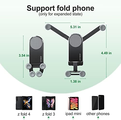 Premium Aluminum Z Fold 4 Car Mount: Dual-Mode Dashboard & Windshield Holder for Samsung Galaxy Z Fold Series and i Phone 16/15 Pro Max – Unmatched Stability & Hands-Free Convenience