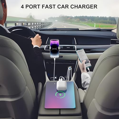 High-Performance 4-Port 12 V USB Outlet Charger – Sleek Aluminum Design with 78 W Dual PD & QC Fast Charging for Cars, Boats, Motorcycles, & RVs – Waterproof Cigarette Lighter Socket with Built-in Voltmeter for Enhanced Durability & Compatibility