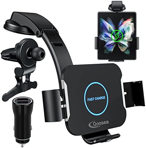 15 W Dual Coil Fast Wireless Car Charger for Samsung Galaxy Z Fold Series – Smart Qi Car Mount for Air Vent & Dashboard with Enhanced Charging Efficiency and Safety Features