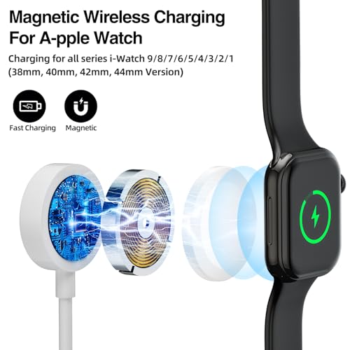Maximize Efficiency with the Innovative 4-in-2 Multi Charger – Rapid USB C, Lightning & Micro USB Compatibility for Apple Watch Series 9/8/7/6/5/4/3/2/1 and Galaxy S24/S23/S22 – Ultimate Portable Charging Solution for Seamless Device Management on the Go
